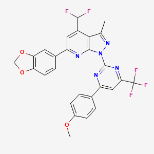 molecular formula C27H18F5N5O3 B4759083 6-(1,3-benzodioxol-5-yl)-4-(difluoromethyl)-1-[4-(4-methoxyphenyl)-6-(trifluoromethyl)-2-pyrimidinyl]-3-methyl-1H-pyrazolo[3,4-b]pyridine 