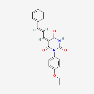 molecular formula C21H18N2O4 B4759100 1-(4-ethoxyphenyl)-5-(3-phenyl-2-propen-1-ylidene)-2,4,6(1H,3H,5H)-pyrimidinetrione 