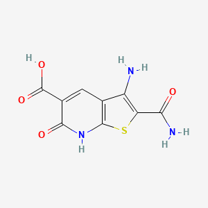 molecular formula C9H7N3O4S B4759102 3-amino-2-(aminocarbonyl)-6-oxo-6,7-dihydrothieno[2,3-b]pyridine-5-carboxylic acid 