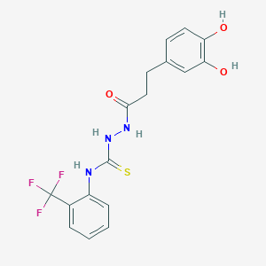 molecular formula C17H16F3N3O3S B4759117 2-[3-(3,4-dihydroxyphenyl)propanoyl]-N-[2-(trifluoromethyl)phenyl]hydrazinecarbothioamide 