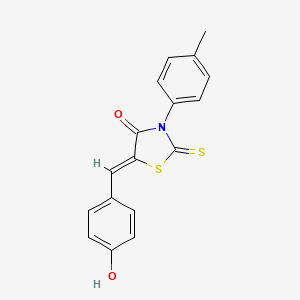 molecular formula C17H13NO2S2 B4759126 5-(4-hydroxybenzylidene)-3-(4-methylphenyl)-2-thioxo-1,3-thiazolidin-4-one 