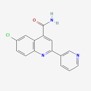 molecular formula C15H10ClN3O B4759151 6-chloro-2-(3-pyridinyl)-4-quinolinecarboxamide 