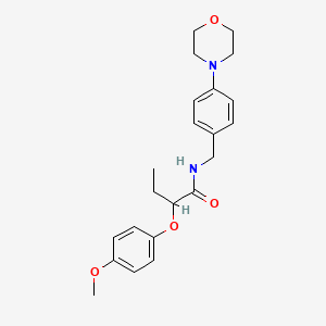 molecular formula C22H28N2O4 B4759162 2-(4-methoxyphenoxy)-N-[4-(4-morpholinyl)benzyl]butanamide 