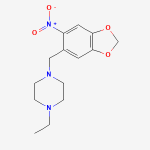 1-ethyl-4-[(6-nitro-1,3-benzodioxol-5-yl)methyl]piperazine