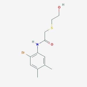 molecular formula C12H16BrNO2S B475918 N-(2-bromo-4,5-dimethylphenyl)-2-[(2-hydroxyethyl)sulfanyl]acetamide CAS No. 592548-06-6