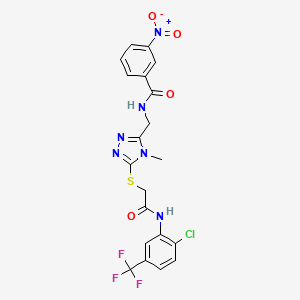molecular formula C20H16ClF3N6O4S B4759183 N-({5-[(2-{[2-chloro-5-(trifluoromethyl)phenyl]amino}-2-oxoethyl)thio]-4-methyl-4H-1,2,4-triazol-3-yl}methyl)-3-nitrobenzamide 