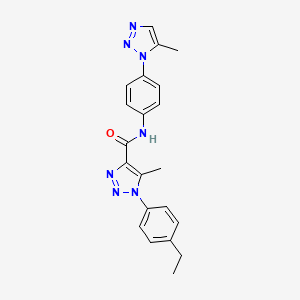 molecular formula C21H21N7O B4759184 1-(4-ethylphenyl)-5-methyl-N-[4-(5-methyl-1H-1,2,3-triazol-1-yl)phenyl]-1H-1,2,3-triazole-4-carboxamide 
