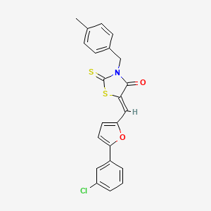 molecular formula C22H16ClNO2S2 B4759205 5-{[5-(3-chlorophenyl)-2-furyl]methylene}-3-(4-methylbenzyl)-2-thioxo-1,3-thiazolidin-4-one 