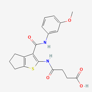 molecular formula C19H20N2O5S B4759232 4-[(3-{[(3-methoxyphenyl)amino]carbonyl}-5,6-dihydro-4H-cyclopenta[b]thien-2-yl)amino]-4-oxobutanoic acid 
