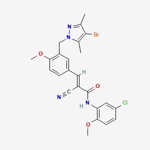 molecular formula C24H22BrClN4O3 B4759269 3-{3-[(4-bromo-3,5-dimethyl-1H-pyrazol-1-yl)methyl]-4-methoxyphenyl}-N-(5-chloro-2-methoxyphenyl)-2-cyanoacrylamide 