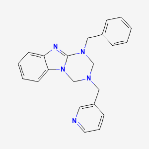 molecular formula C22H21N5 B4759287 1-benzyl-3-(3-pyridinylmethyl)-1,2,3,4-tetrahydro[1,3,5]triazino[1,2-a]benzimidazole 