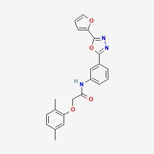 molecular formula C22H19N3O4 B4759303 2-(2,5-dimethylphenoxy)-N-{3-[5-(2-furyl)-1,3,4-oxadiazol-2-yl]phenyl}acetamide 