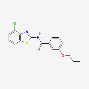 molecular formula C17H15ClN2O2S B4759326 N-(4-chloro-1,3-benzothiazol-2-yl)-3-propoxybenzamide 