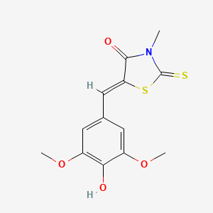 molecular formula C13H13NO4S2 B4759332 5-(4-hydroxy-3,5-dimethoxybenzylidene)-3-methyl-2-thioxo-1,3-thiazolidin-4-one 
