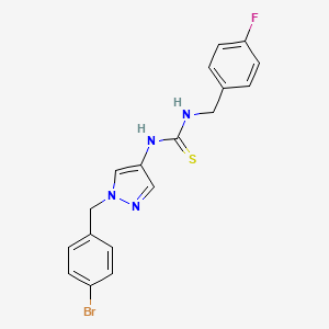 molecular formula C18H16BrFN4S B4759360 N-[1-(4-bromobenzyl)-1H-pyrazol-4-yl]-N'-(4-fluorobenzyl)thiourea 