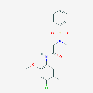 molecular formula C17H19ClN2O4S B4759364 N~1~-(4-chloro-2-methoxy-5-methylphenyl)-N~2~-methyl-N~2~-(phenylsulfonyl)glycinamide 