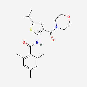 molecular formula C22H28N2O3S B4759391 N-[5-isopropyl-3-(4-morpholinylcarbonyl)-2-thienyl]-2,4,6-trimethylbenzamide 