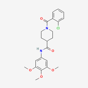 molecular formula C22H25ClN2O5 B4759402 1-(2-chlorobenzoyl)-N-(3,4,5-trimethoxyphenyl)-4-piperidinecarboxamide 