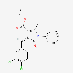 molecular formula C21H17Cl2NO3 B4759439 ethyl 4-(3,4-dichlorobenzylidene)-2-methyl-5-oxo-1-phenyl-4,5-dihydro-1H-pyrrole-3-carboxylate 