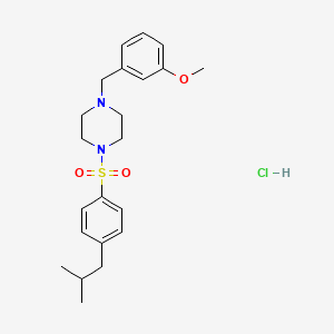 molecular formula C22H31ClN2O3S B4759456 1-[(4-isobutylphenyl)sulfonyl]-4-(3-methoxybenzyl)piperazine hydrochloride 