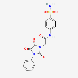molecular formula C17H14N4O6S B4759484 N-[4-(aminosulfonyl)phenyl]-2-(2,4,5-trioxo-3-phenyl-1-imidazolidinyl)acetamide 