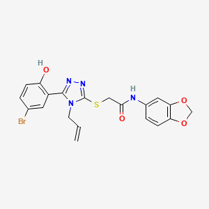 molecular formula C20H17BrN4O4S B4759486 2-{[4-allyl-5-(5-bromo-2-hydroxyphenyl)-4H-1,2,4-triazol-3-yl]thio}-N-1,3-benzodioxol-5-ylacetamide 