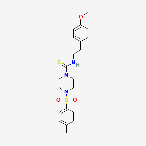 molecular formula C21H27N3O3S2 B4759504 N-[2-(4-methoxyphenyl)ethyl]-4-[(4-methylphenyl)sulfonyl]-1-piperazinecarbothioamide 