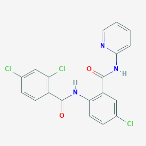 molecular formula C19H12Cl3N3O2 B4759505 2,4-dichloro-N-{4-chloro-2-[(2-pyridinylamino)carbonyl]phenyl}benzamide 