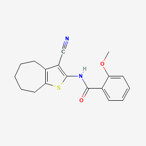 molecular formula C18H18N2O2S B4759512 N-(3-cyano-5,6,7,8-tetrahydro-4H-cyclohepta[b]thien-2-yl)-2-methoxybenzamide 