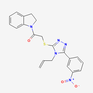 molecular formula C21H19N5O3S B4759539 1-({[4-allyl-5-(3-nitrophenyl)-4H-1,2,4-triazol-3-yl]thio}acetyl)indoline 