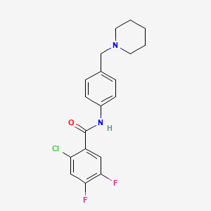 molecular formula C19H19ClF2N2O B4759549 2-chloro-4,5-difluoro-N-[4-(1-piperidinylmethyl)phenyl]benzamide 