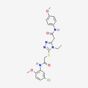 molecular formula C22H24ClN5O4S B4759555 2-[5-({2-[(5-chloro-2-methoxyphenyl)amino]-2-oxoethyl}thio)-4-ethyl-4H-1,2,4-triazol-3-yl]-N-(4-methoxyphenyl)acetamide 