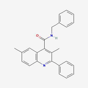 molecular formula C25H22N2O B4759582 N-benzyl-3,6-dimethyl-2-phenyl-4-quinolinecarboxamide 