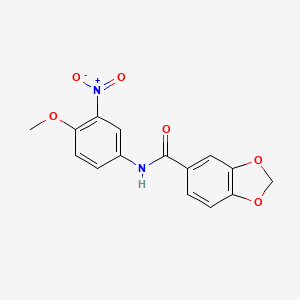 molecular formula C15H12N2O6 B4759584 N-(4-methoxy-3-nitrophenyl)-1,3-benzodioxole-5-carboxamide 