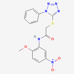 molecular formula C16H14N6O4S B4759595 N-(2-methoxy-5-nitrophenyl)-2-[(1-phenyl-1H-tetrazol-5-yl)thio]acetamide 