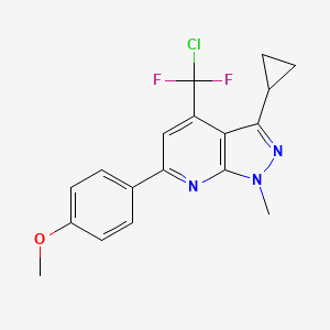 molecular formula C18H16ClF2N3O B4759601 4-[chloro(difluoro)methyl]-3-cyclopropyl-6-(4-methoxyphenyl)-1-methyl-1H-pyrazolo[3,4-b]pyridine 