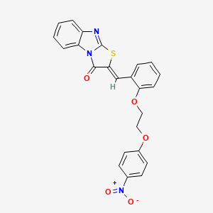 molecular formula C24H17N3O5S B4759649 2-{2-[2-(4-nitrophenoxy)ethoxy]benzylidene}[1,3]thiazolo[3,2-a]benzimidazol-3(2H)-one 