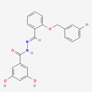 molecular formula C21H17BrN2O4 B4759658 N'-{2-[(3-bromobenzyl)oxy]benzylidene}-3,5-dihydroxybenzohydrazide 