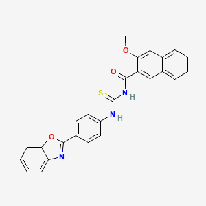 N-({[4-(1,3-benzoxazol-2-yl)phenyl]amino}carbonothioyl)-3-methoxy-2-naphthamide