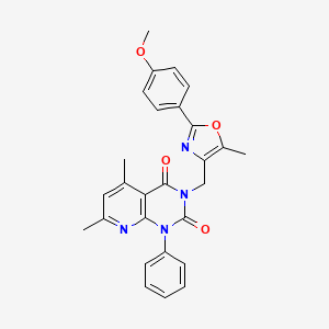 molecular formula C27H24N4O4 B4759713 3-{[2-(4-methoxyphenyl)-5-methyl-1,3-oxazol-4-yl]methyl}-5,7-dimethyl-1-phenylpyrido[2,3-d]pyrimidine-2,4(1H,3H)-dione 