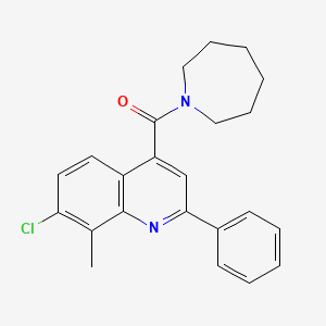 molecular formula C23H23ClN2O B4759722 4-(1-azepanylcarbonyl)-7-chloro-8-methyl-2-phenylquinoline 