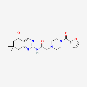 molecular formula C21H25N5O4 B4759723 N-(7,7-dimethyl-5-oxo-5,6,7,8-tetrahydro-2-quinazolinyl)-2-[4-(2-furoyl)-1-piperazinyl]acetamide 