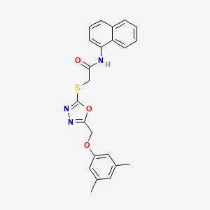 molecular formula C23H21N3O3S B4759731 2-({5-[(3,5-dimethylphenoxy)methyl]-1,3,4-oxadiazol-2-yl}thio)-N-1-naphthylacetamide 