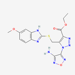 molecular formula C16H16N8O4S B4759749 ethyl 1-(4-amino-1,2,5-oxadiazol-3-yl)-5-{[(5-methoxy-1H-benzimidazol-2-yl)thio]methyl}-1H-1,2,3-triazole-4-carboxylate 