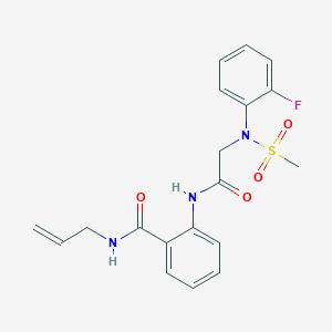 molecular formula C19H20FN3O4S B4759763 N-allyl-2-{[N-(2-fluorophenyl)-N-(methylsulfonyl)glycyl]amino}benzamide 