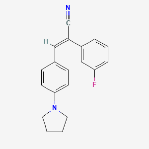 molecular formula C19H17FN2 B4759785 2-(3-fluorophenyl)-3-[4-(1-pyrrolidinyl)phenyl]acrylonitrile 