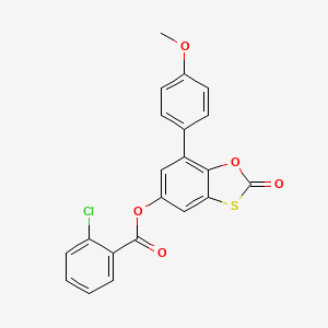 7-(4-methoxyphenyl)-2-oxo-1,3-benzoxathiol-5-yl 2-chlorobenzoate