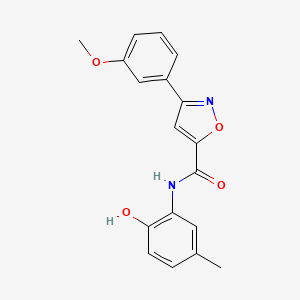 molecular formula C18H16N2O4 B4759817 N-(2-hydroxy-5-methylphenyl)-3-(3-methoxyphenyl)-5-isoxazolecarboxamide 