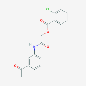 molecular formula C17H14ClNO4 B475985 2-(3-Acetylanilino)-2-oxoethyl 2-chlorobenzoate CAS No. 387380-91-8