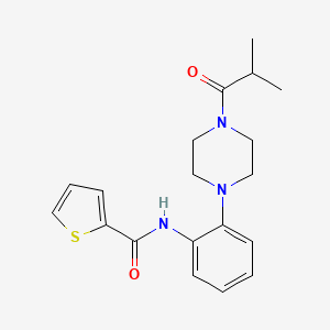 molecular formula C19H23N3O2S B4759855 N-[2-(4-isobutyryl-1-piperazinyl)phenyl]-2-thiophenecarboxamide 